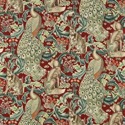 William Morris & Co Tyg Forest Red